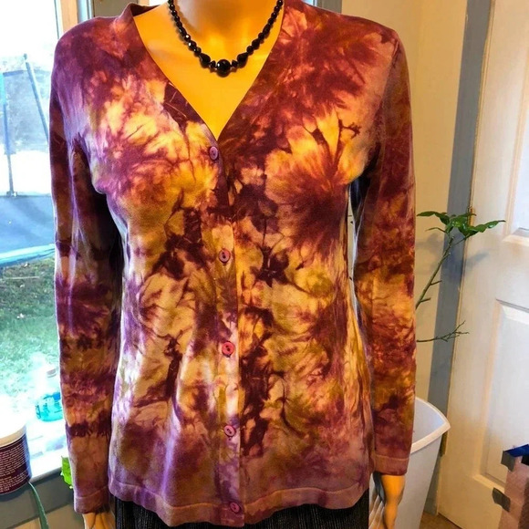 Kenar 100% Cotton tie dye Women Sweater Size M - Picture 1 of 5
